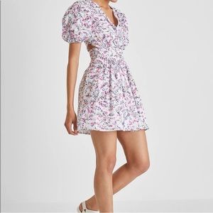 French Connection Flores Cotton Eyelet Cutout Dress In Summer White floral